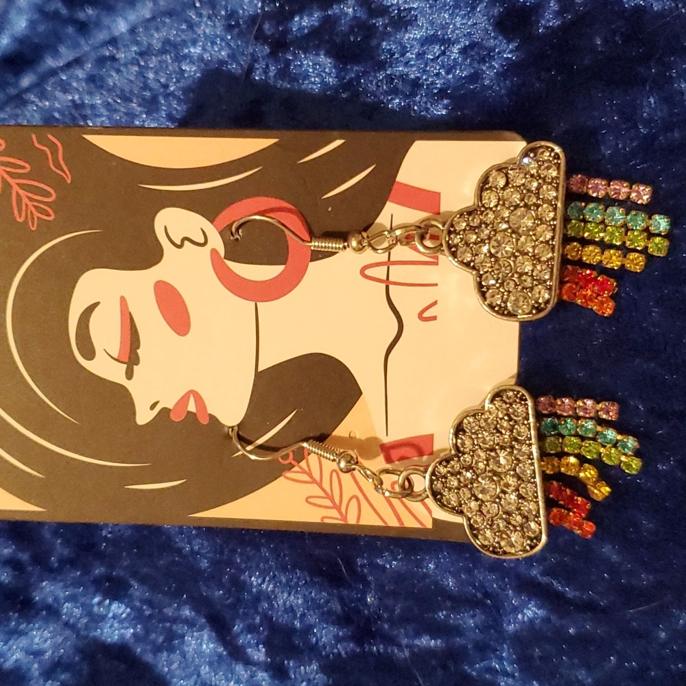 Rhinestone cloud Dangle earring